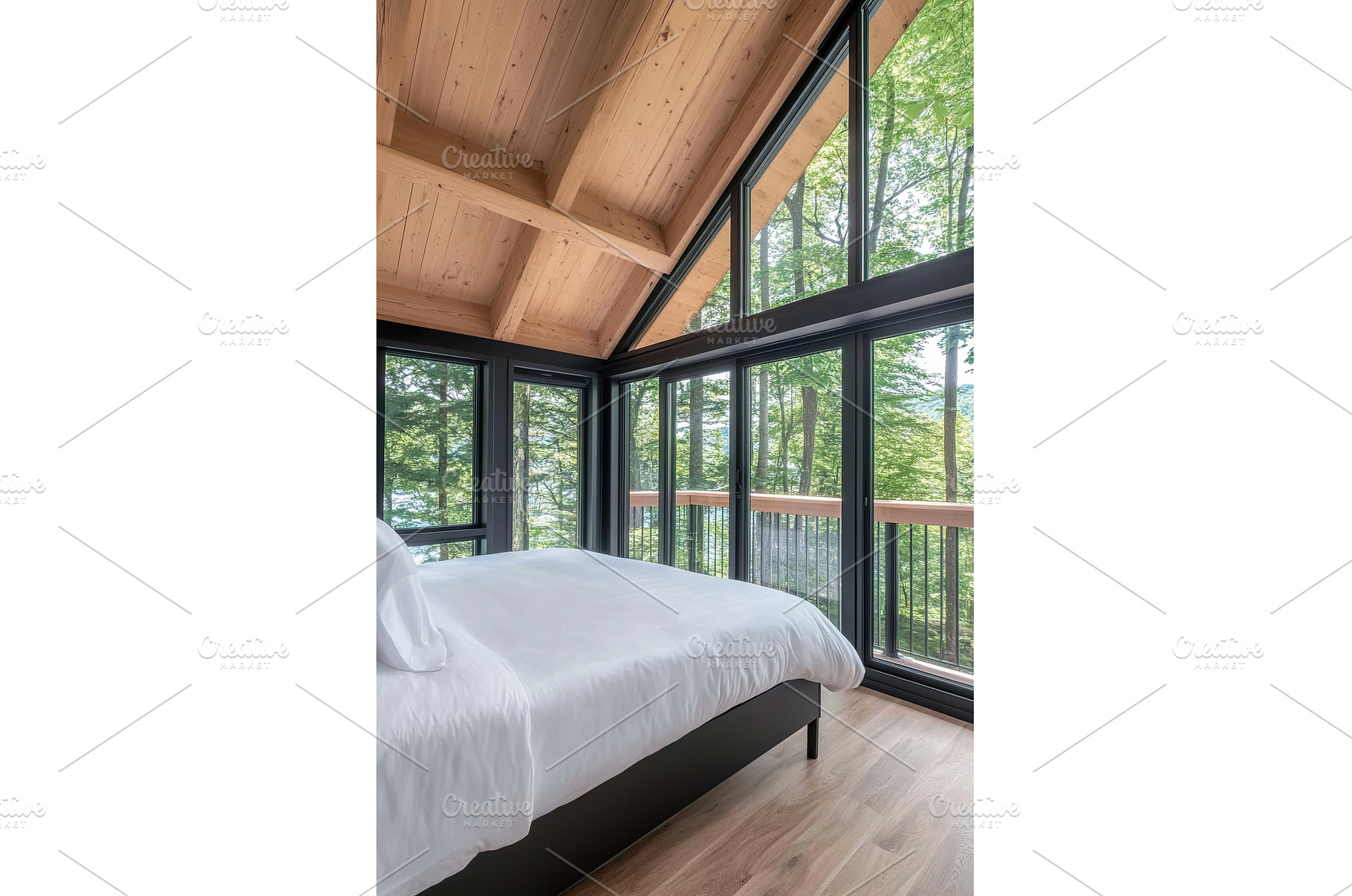 Modern glass walled cabin offers, an Architecture Photo by Lermont51