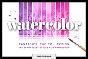Watercolor Glitter Styles Photoshop, a Layer Style Add-On by Creators Couture (Thumbnail 1 of 5)