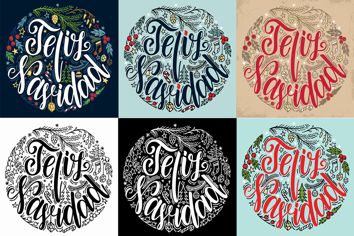 Feliz Navidad lettering composition, a Decorative Illustration by Live line (Photo 2 of 6)