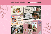 5 Happy Birthday Scrapbook Templates, a Templates & Theme by TemplateCastleStore (Thumbnail 1 of 9)