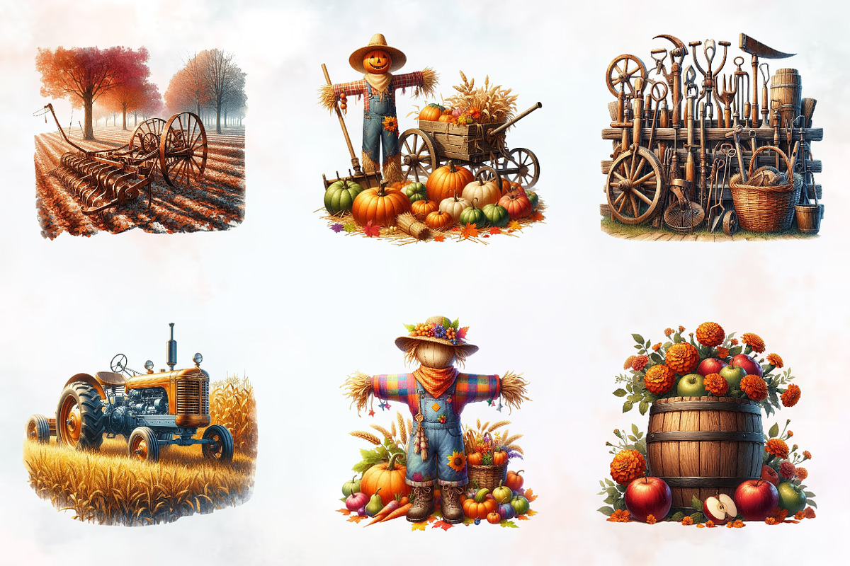Antique Farming Autumn Sublimation, a Seasonal Illustration by RobertsArt (Photo 2 of 7)