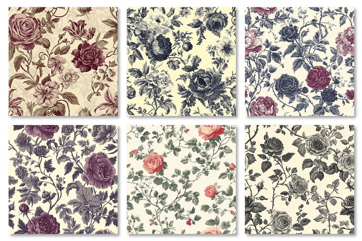 Vintage Floral Toile Seamless Patter, a Pattern Graphic by Dream Creation (Photo 7 of 7)