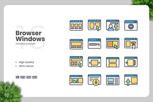 Browser Windows Colored Icons, an Icon by Upnowgraphic