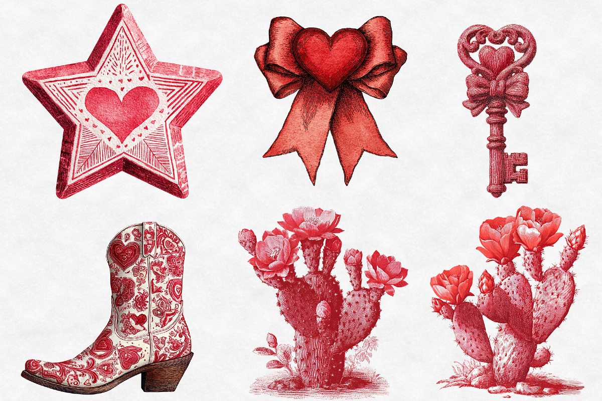 Western Valentine's Day PNG Clipart, an Illustration by Designworld (Photo 2 of 6)