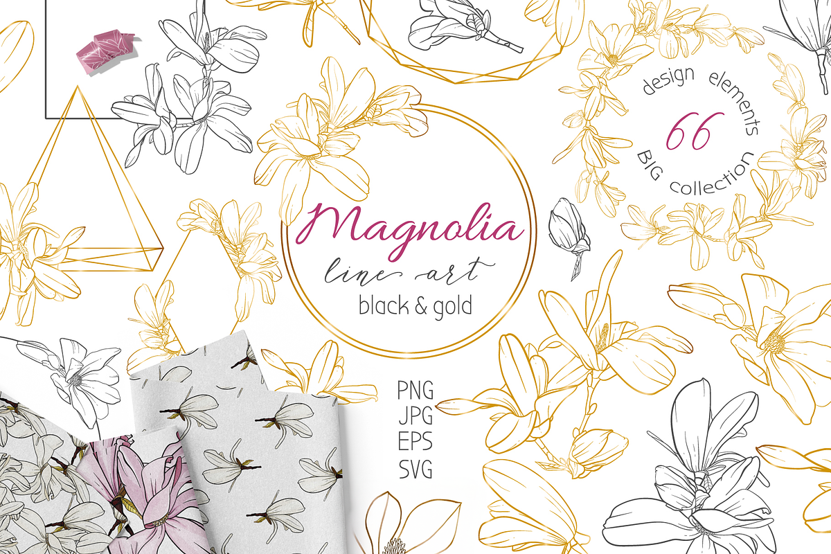 Magnolia Floral Design Pack, a Texture Illustration by JuDesign (Photo 1 of 16)