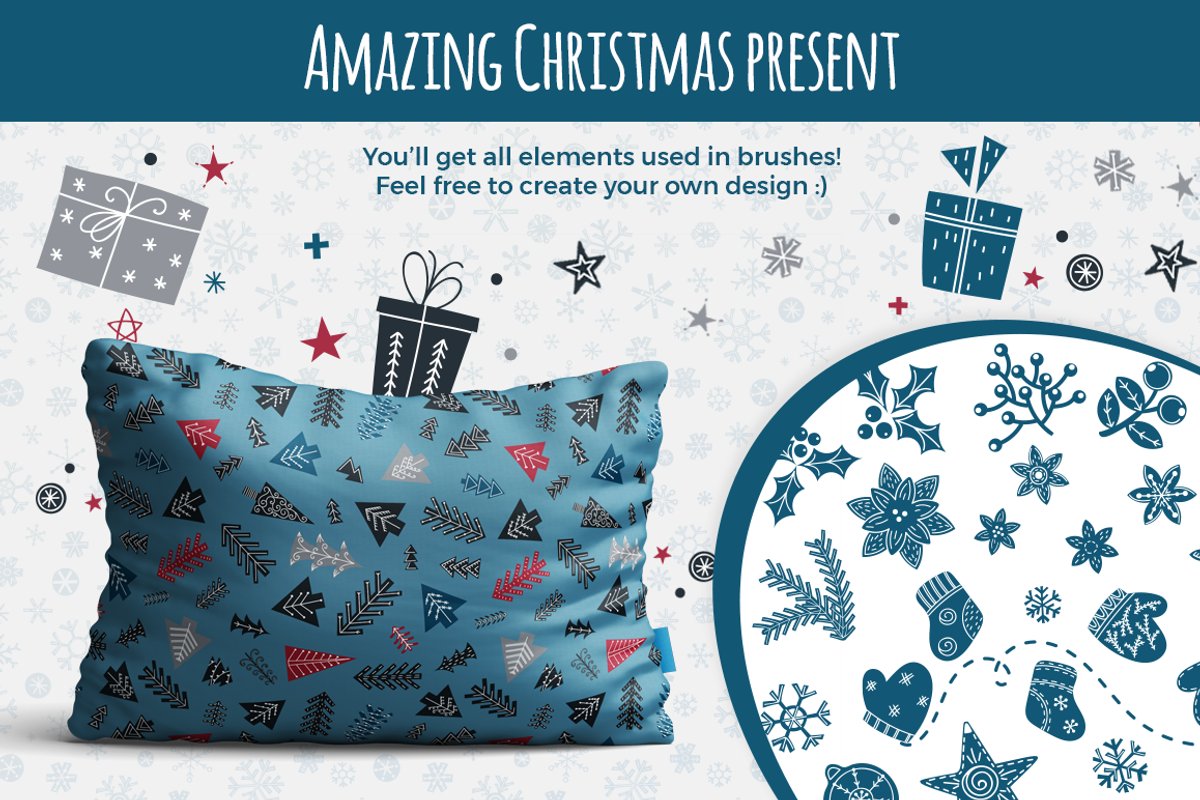 Scandinavian Christmas brushes preview 6