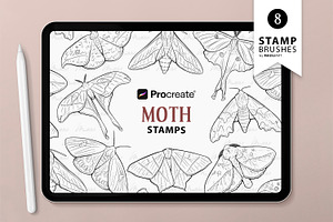 Moth Procreate Brush Stamps