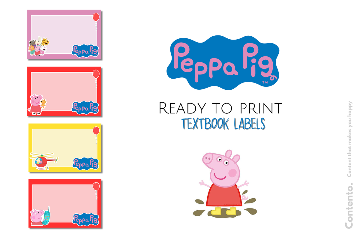 Peppa Pig Textbook Labels, an Education Illustration by Contento BH (Photo 1 of 2)