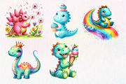 Cute Dinosaurs Sublimation Clipart, an Illustration by Dream Creation (Thumbnail 7 of 7)