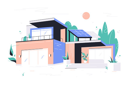 Modern big house with garage