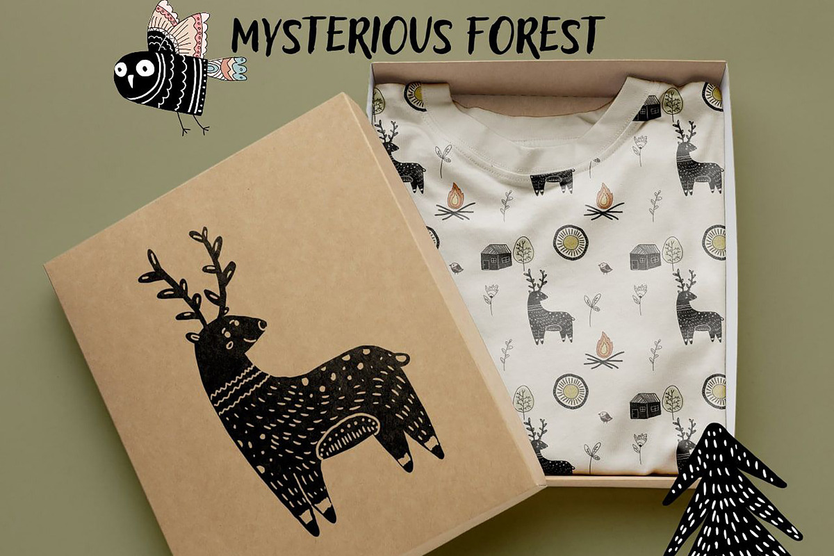 Scandinavian mysterious forest, a Pattern Graphic by Lineli (Photo 13 of 13)
