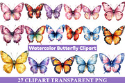 Watercolor Butterfly Clipart Png, an Illustration by cherrydesign (Thumbnail 1 of 4)