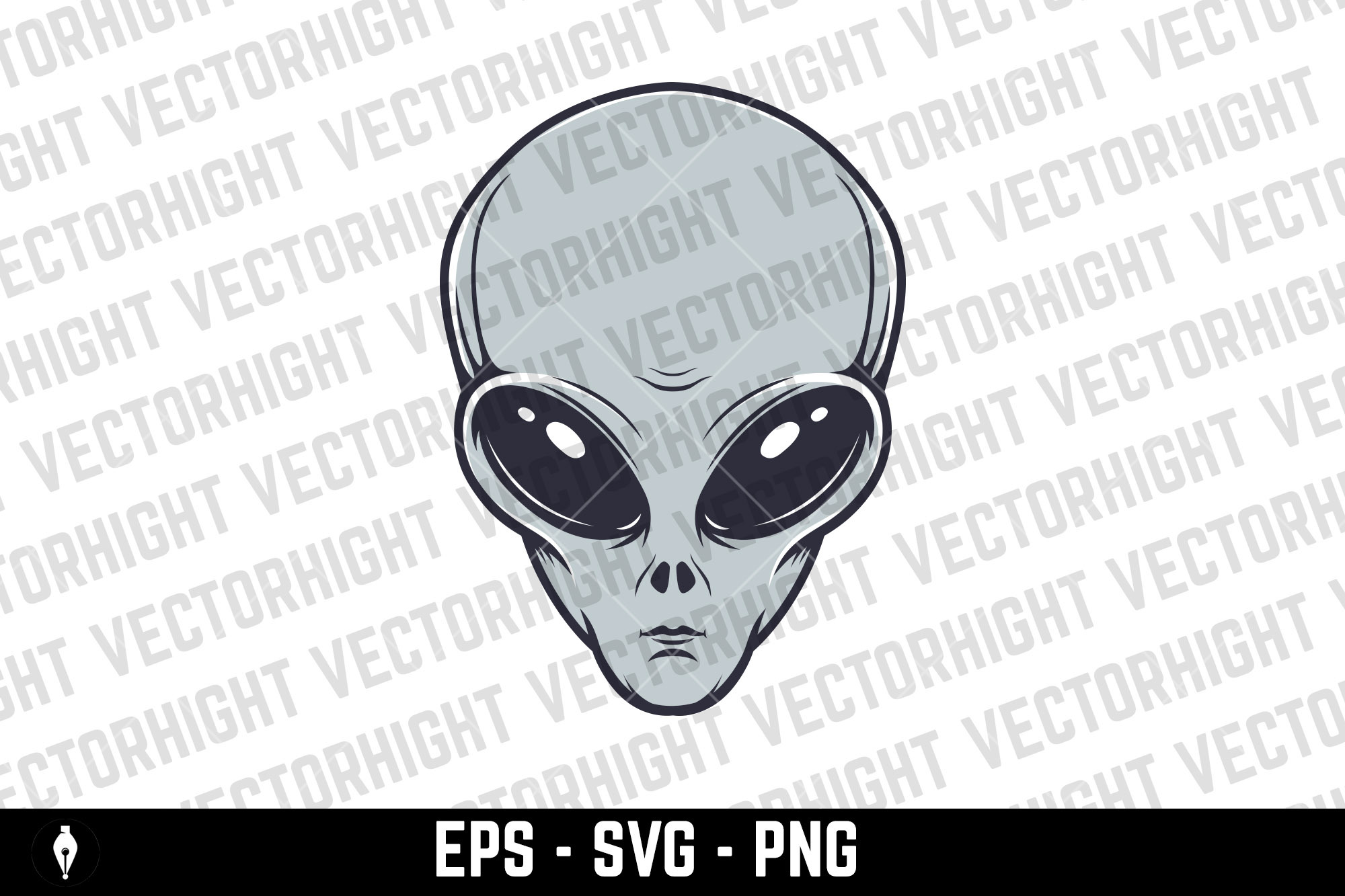 Illustration of alien head svg, a Person Illustration by Vectorhight