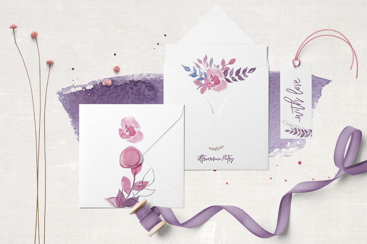 Floral Watercolor Graphics Set, a Texture Illustration by Honey & Jazz Co. (Photo 3 of 14)