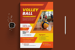 Volleyball Tournament Flyer Design, a Flyer Template by MightyDesign