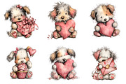 Whimsical Dogs Valentines Day Clipar, an Illustration by GatewayDesign (Thumbnail 2 of 3)