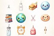 Kawaii School Clipart Bundle, an Illustration by CrexoraLab (Thumbnail 1 of 5)