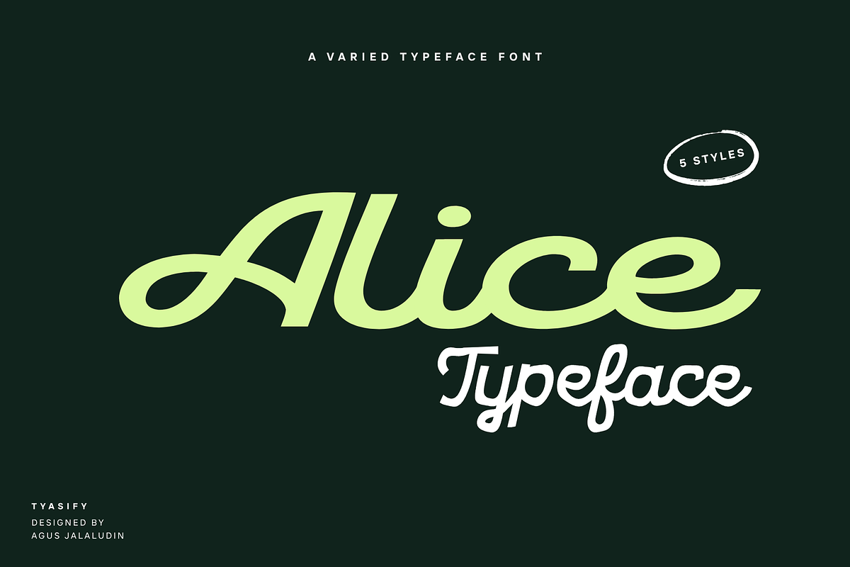 Alice - Perfectly imperfect Typeface, a Script Font by Tyasify (Photo 1 of 14)