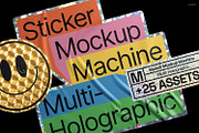 Sticker Mockup Machine Multi-Holo, a Packaging Mockup by Mocku (Thumbnail 10 of 22)