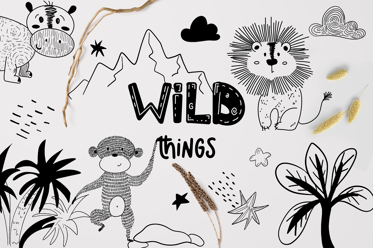 Wild safari animals clipart for kids, a Pattern Graphic by Astra Menta (Photo 1 of 10)