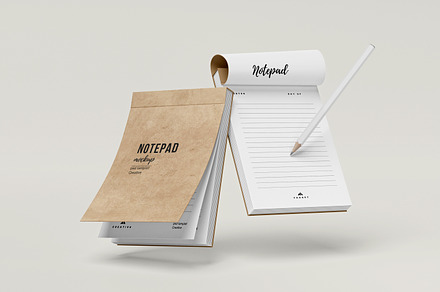 vol 2 Notepad A6 Mockup, a Books & Magazine Mockup by graphic_keY