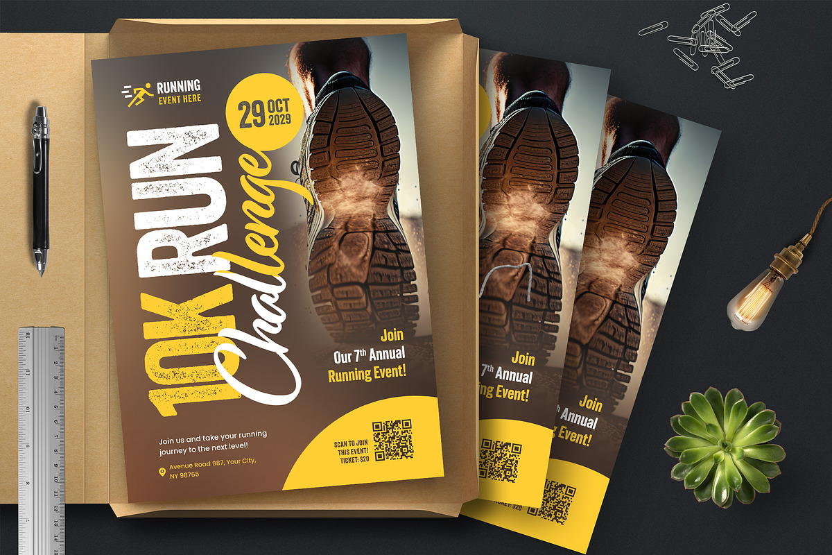 Running Challenge Flyer Template, a Flyer Template by Boostock (Photo 7 of 11)