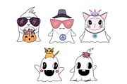Retro Groovy Baby Ghost, a Seasonal Illustration by Sense Library (Thumbnail 3 of 9)