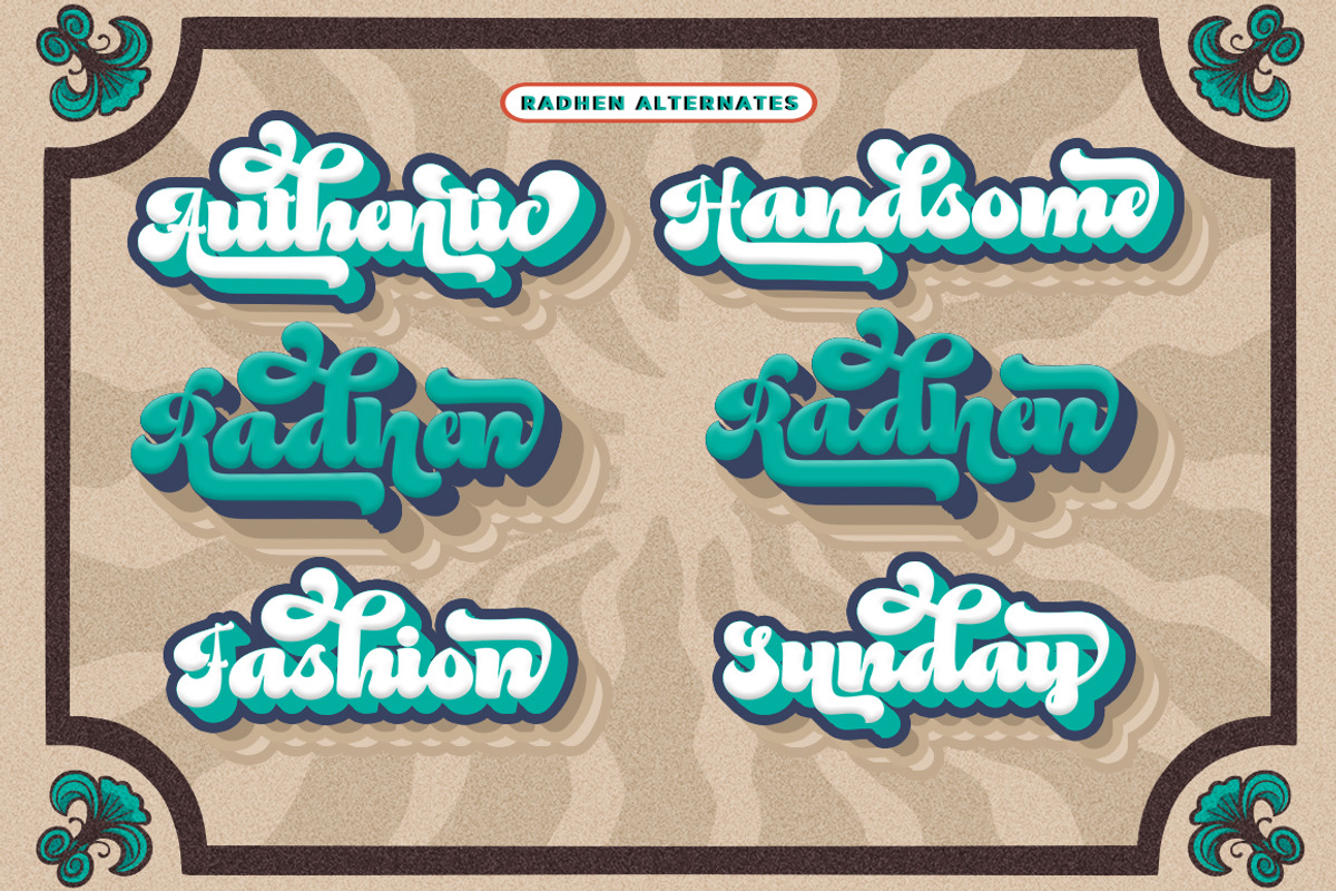 Vintage Retro Font - Radhen, a Script Font by Letter Fresh (Photo 6 of 9)