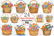 Summer Fish Basket Sublimation Clipa, an Illustration by RobertsArt (Thumbnail 1 of 4)