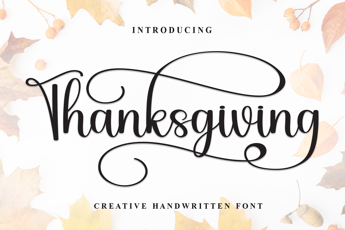 Thanksgiving | Script Font, a Handwritten Font by Scratchones (Photo 1 of 9)