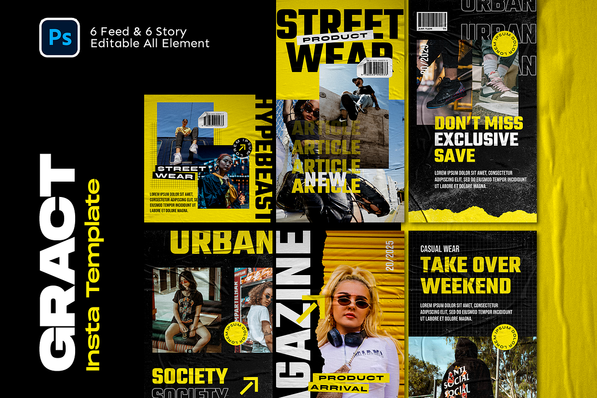 Gract Instagram Template, a Social Media Template by Shinra Labs (Photo 1 of 6)