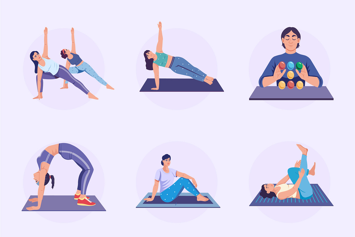 Meditation Illustration Art Set, a Person Illustration by Creative Stall (Photo 9 of 9)
