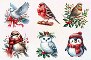 Christmas Birds Clipart, an Illustration by Dream Creation (Thumbnail 3 of 7)