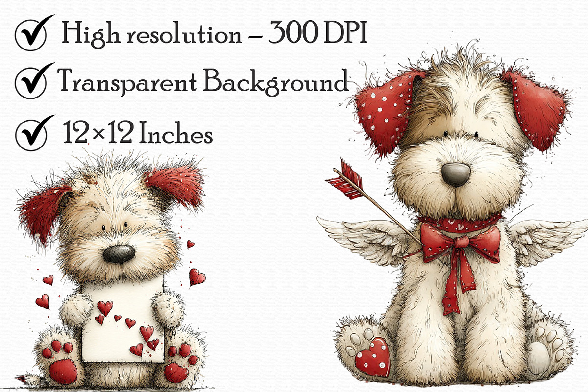 Whimsical Valentine Dog Clipart, an Illustration by Libby Wishes (Photo 7 of 7)