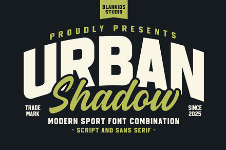 Urban Shadow a Modern Sport Font