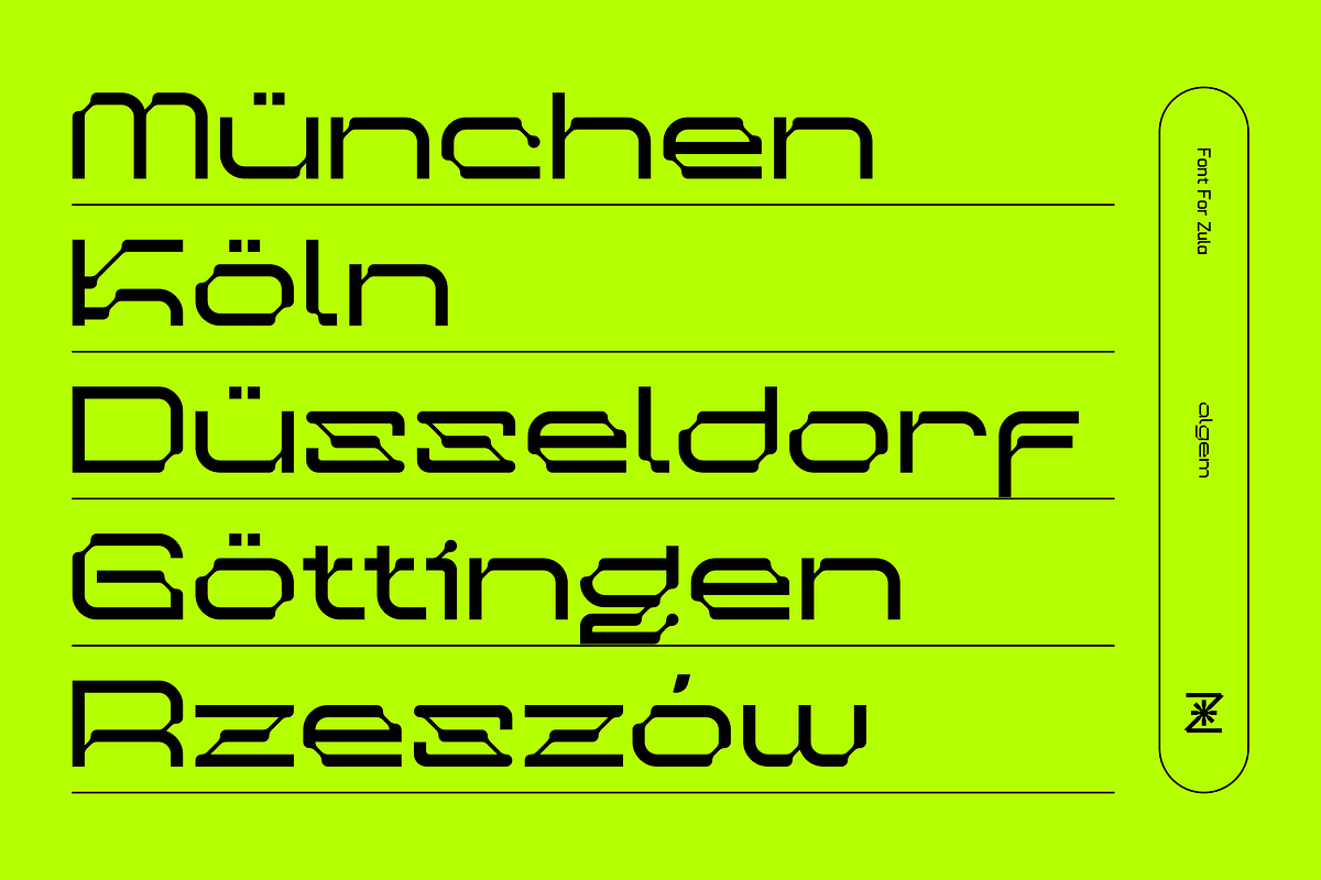 Algem - Futuristic Display Font, a Symbol Font by Font For Zula™ (Photo 16 of 19)