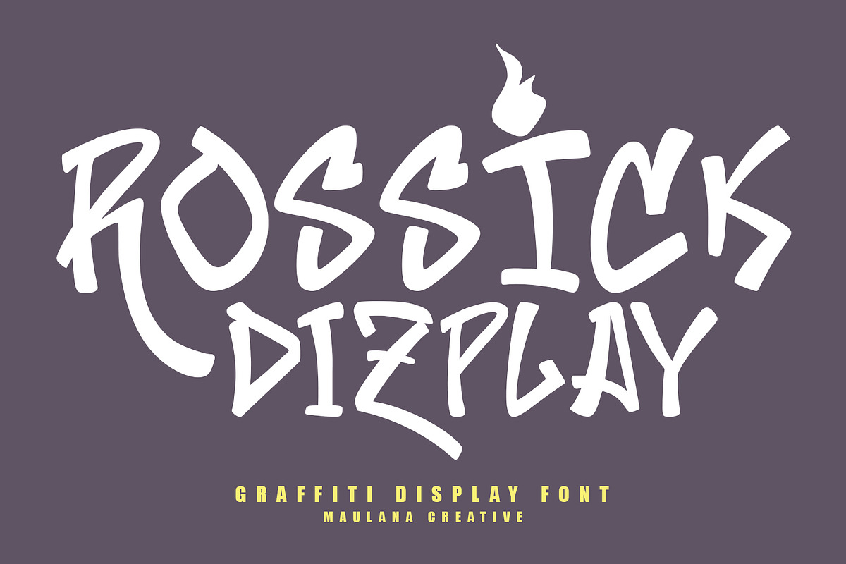Rossick Graffiti Display Font, a Handwritten Font by Maulana Creative (Photo 1 of 7)