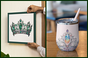Watercolor Birthstone Crown Clipart, an Illustration by NadiaTheronArt (Thumbnail 4 of 5)