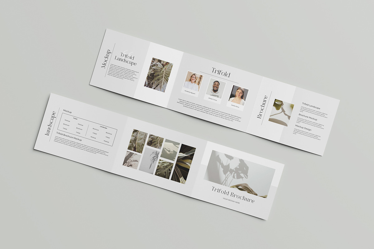 A4 Landscape Trifold Brochure Mockup, a Product Mockup by AKMAL STUDIO