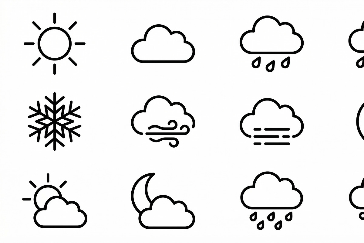 Outline Weather Icon Set, an Outline Icon by adenpinkstore (Photo 1 of 9)