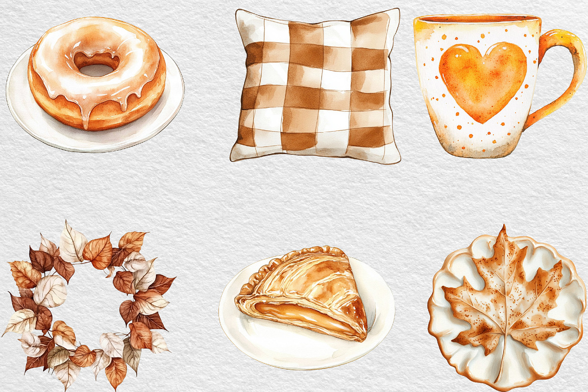 Cozy Caramel & White Fall Clipart, an Illustration by Black Bird Studio (Photo 5 of 6)