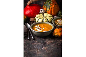 Vegetarian autumn pumpkin cream soup, a Food & Drink Photo by Yulia Furman