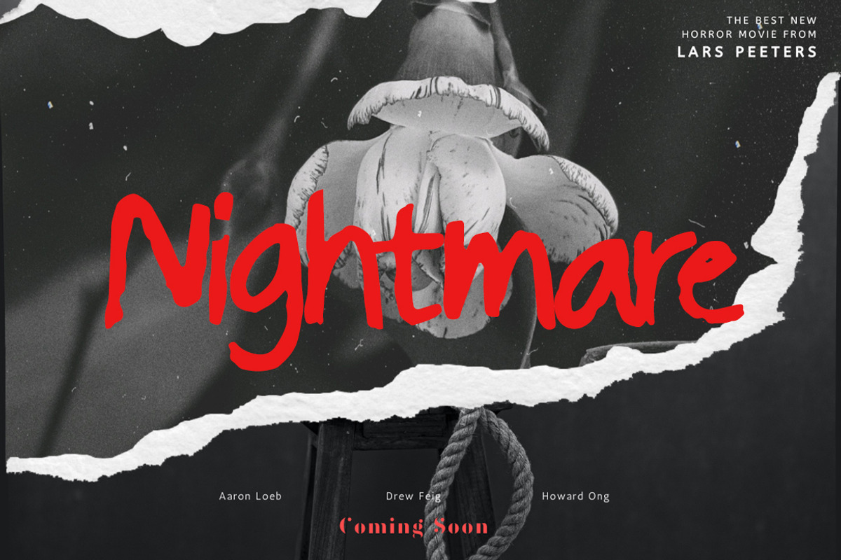 Vamsteino - Horror Brush Font, a Handwritten Font by Dhabee (Photo 2 of 8)