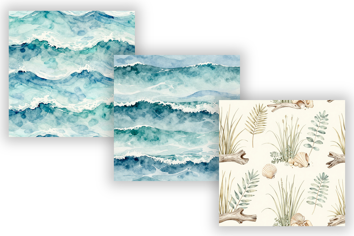 Coastal Nautical Digital Paper Pack, a Pattern Graphic by FloridPrintables (Photo 5 of 10)