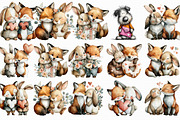 Whimsical Bunny & Fox Valentine Clip, an Illustration by Libby Wishes (Thumbnail 2 of 7)