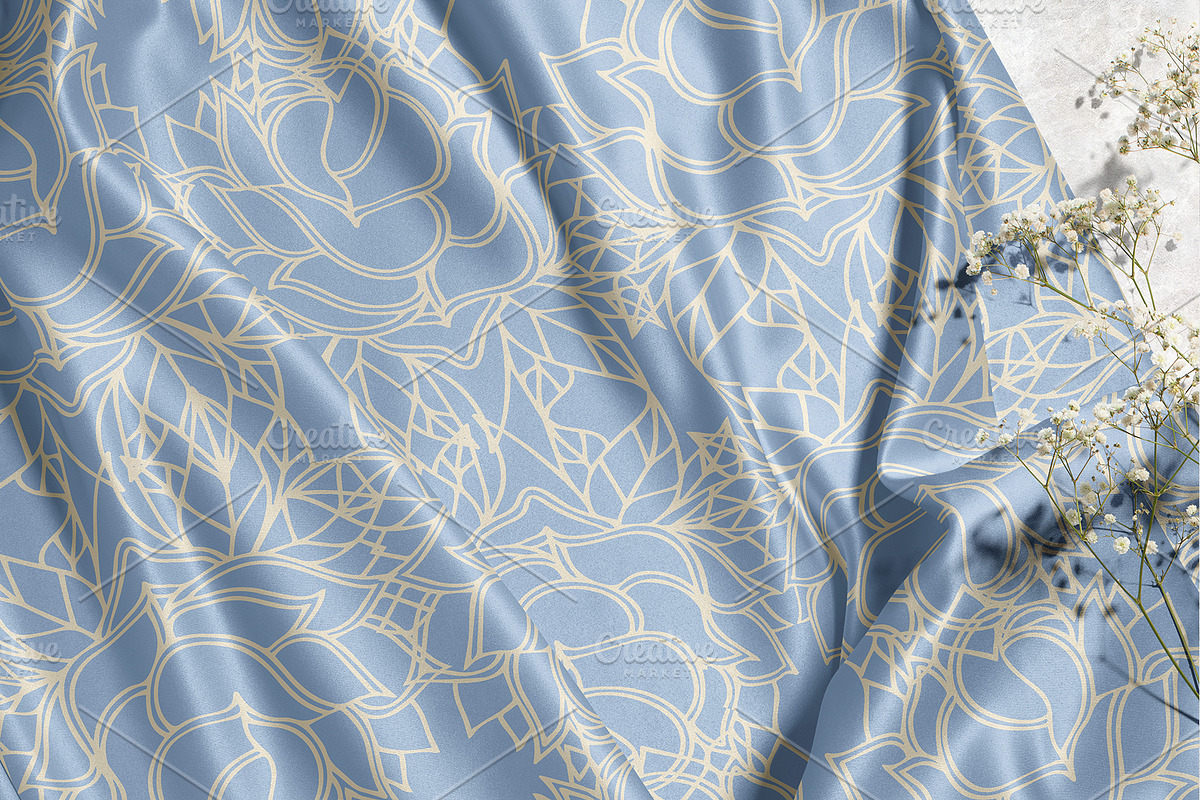 Sky Blue Art Nouveau Silk Scarf, an Object Graphic by ilustrinna (Photo 5 of 8)