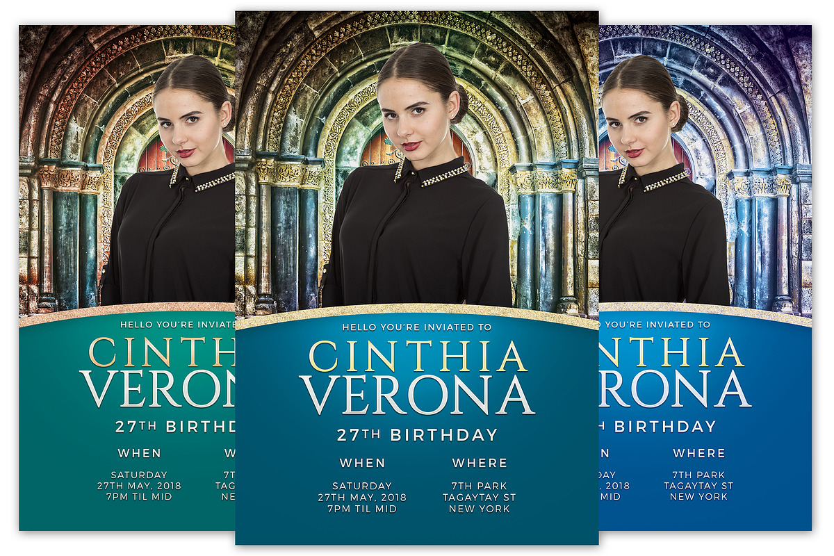Birthday Invitation, a Card Template by KiraYamato Design Studio
