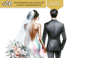 Bride And Groom Back Clipart Wedding