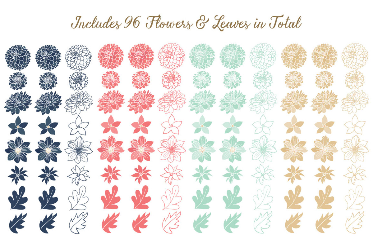 Modern Dahlia Clipart & Vectors, an Illustration by Amanda Ilkov (Photo 4 of 4)