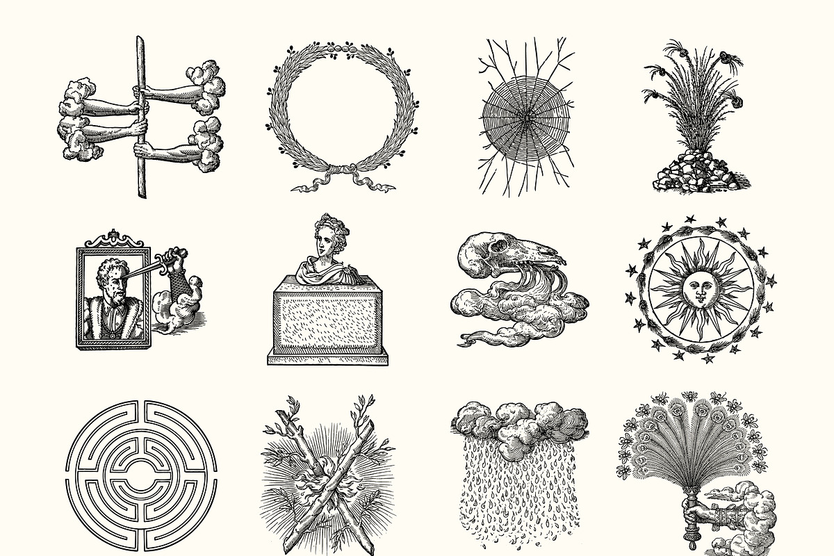 Vintage Occult Engravings Vector, an Object Illustration by DreamoraArt (Photo 4 of 11)